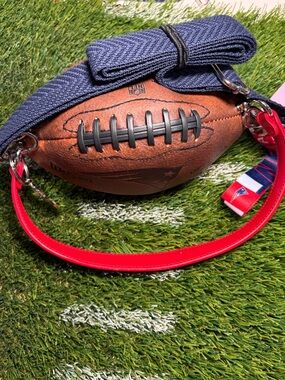 NE Patriots Wilson Brown and Black Football Bag